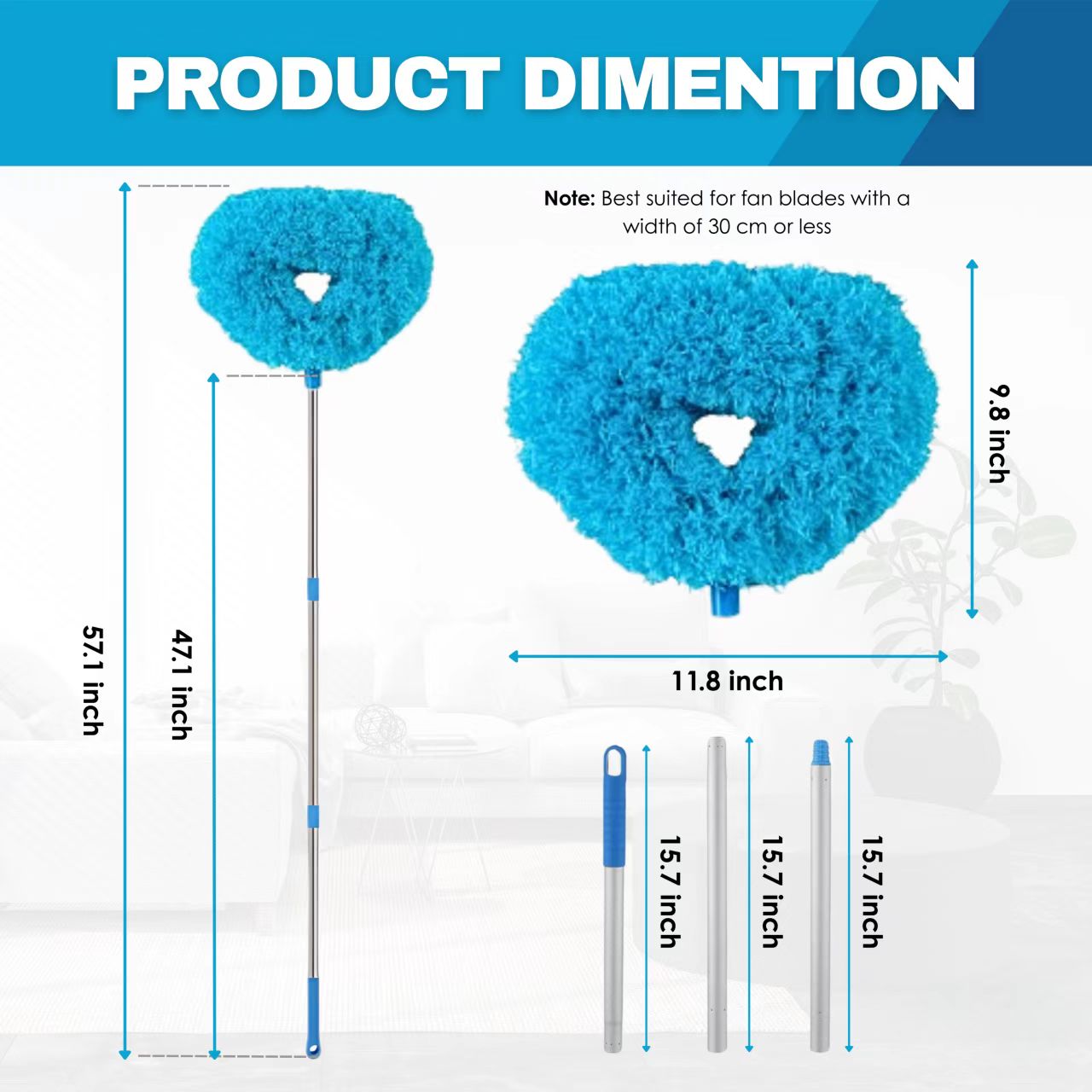 Washable Ceiling Fan Cleaner-Multi-Purpose Extendable Ceiling Fan Duster