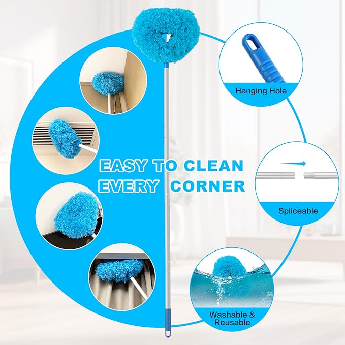 Washable Ceiling Fan Cleaner-Multi-Purpose Extendable Ceiling Fan Duster